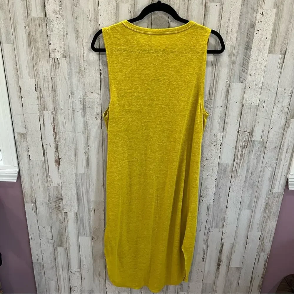 Aerie Linen Blend Mustard Yellow Sheath Dress Cover Up